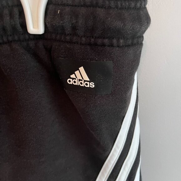 adidas shorts women's black stripped sweat shorts Size L - Picture 3 of 9